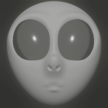 alien caricatura 3d rosto olho estranho 3d print model - Mito3D