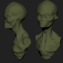 alien Kunst Skulptur 3d print model - Mito3D