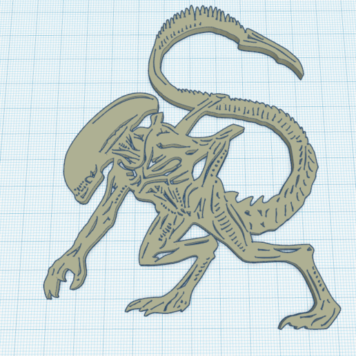 alien art le monstre de la décoration murale 3D print model - Mito3D