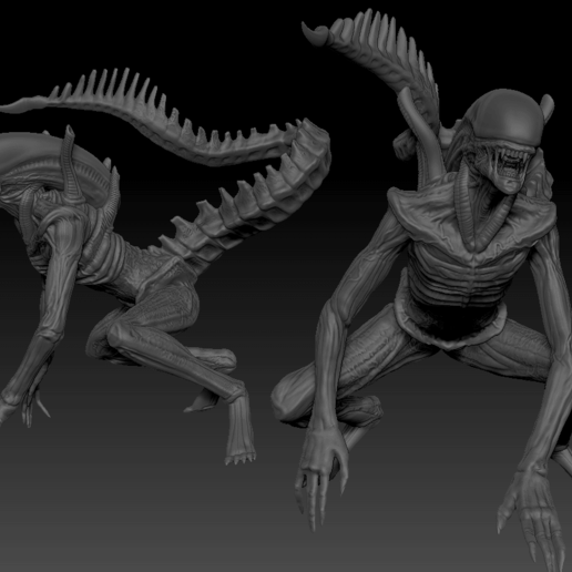 alien vários xenomorph estátua alta poli xeno ripley 3D print model - Mito3D