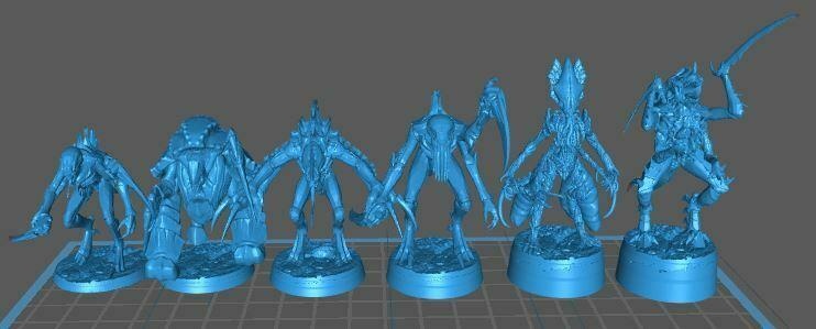 alien - bug chess set game boardgame 3d print model - Mito3D