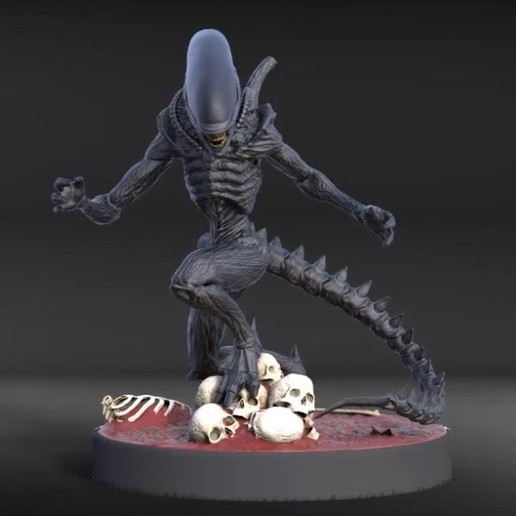 alien - xenomorph art miniature fan figure print statue 3D print model - Mito3D