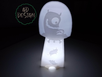 alieno rapimento mucche luce tealight cor 3d print model - Mito3D