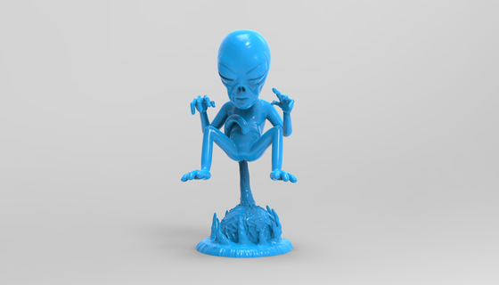 alien baby monster scared horror aria51 ufo 3d model print children pink jar space 3d print model - Mito3D