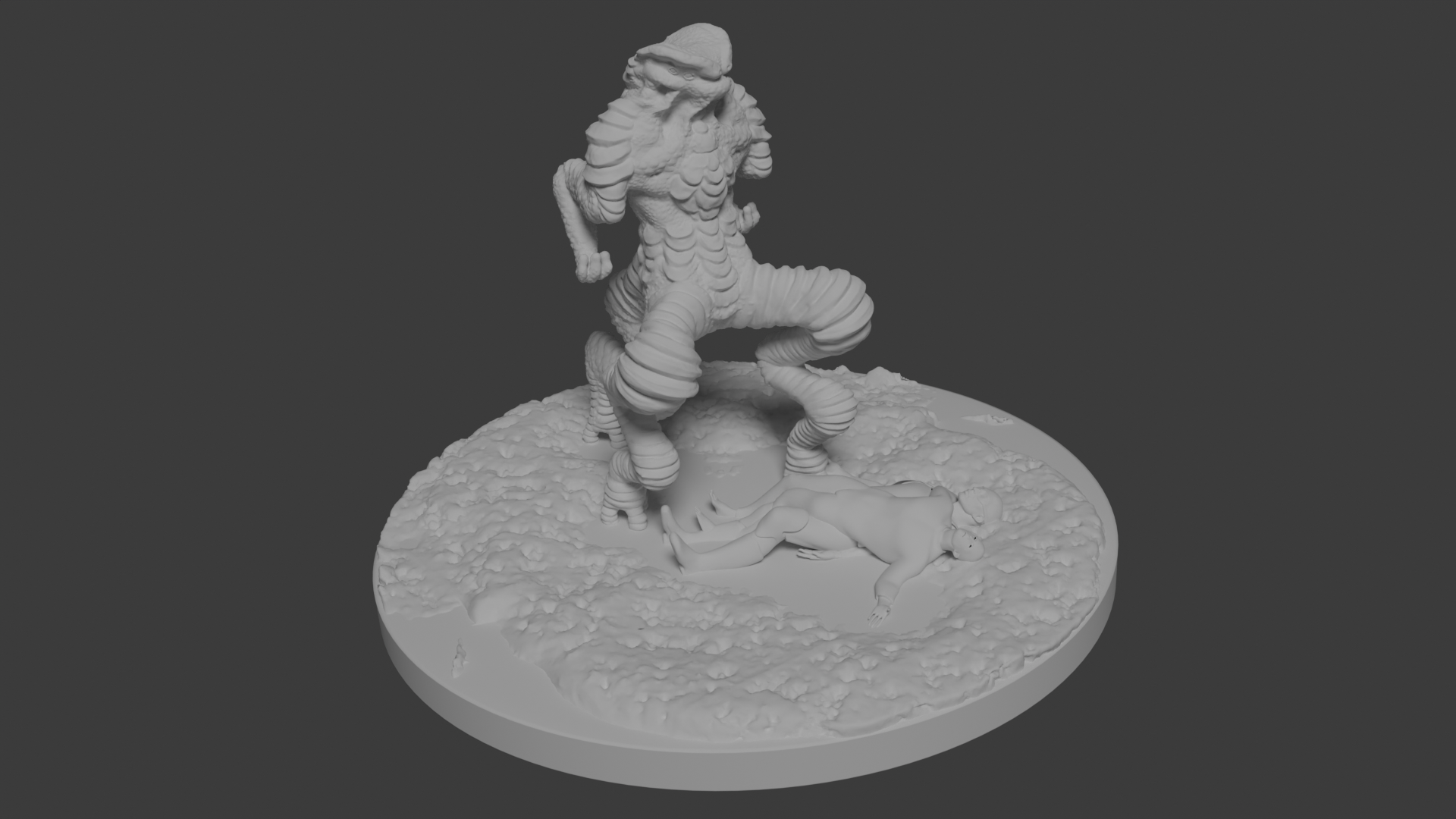 extraterrestre bataille scène jeu créature humain figurine action modèle sci fiction 3D print model - Mito3D