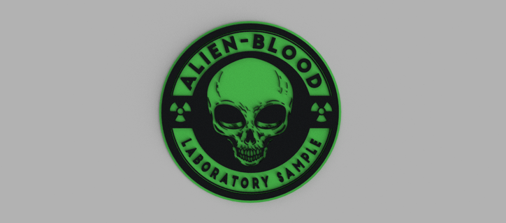 alien blood lab sample logo coaster Home halloween 3d print model - Mito3D