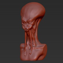 alien Büste Kunst Skulpturen 3d print model - Mito3D