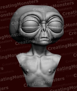 extraterrestre busto stl OVNI terror criatura horror insecto juguete Arte 3d print model - Mito3D