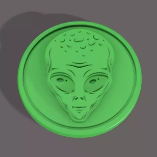 alien coin 3d print model - Mito3D