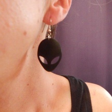 alien earrings jewelry earring jewerly 3d print model - Mito3D