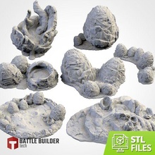 alien eggs game warhammer barricades tyranids 40k mountains space marine bolt action guard hills nurgle terrain scenography 3d print model - Mito3D