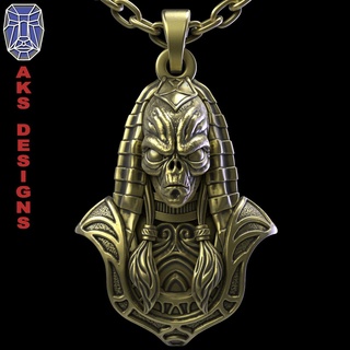 alieno egiziano anubi v1 pendente gioielleria gioiello motociclista cranio extraterrestre umanoide creatura fantasia carattere animale rettile demone mostro antico medievale celtico religioso mitico immaginario 3d print model - Mito3D