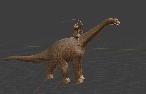yabancı kaşif aksiyon şekil oyuncak Dinozor d dnd rpg dünya dışı Uzay doğaüstü Indiana Jones ben10 masa üst brontosaurus Brachiosaurus arkeolog tarih öncesi Jurassic park 3d print model - Mito3D