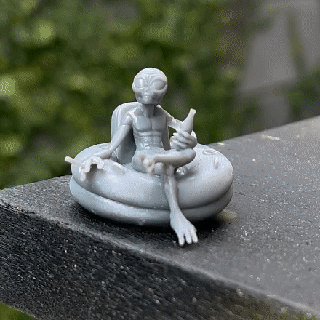 alien extraterrestrial chill Art pool chili fresh summer smoking lifeguards 3d ufo toys decoration gift friend 3d print model - Mito3D