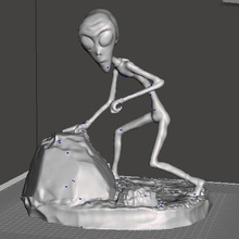 alien grey scifi ufo visitors sculptures 3d print model - Mito3D