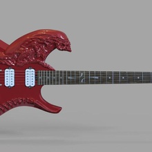 extraterrestre guitare cnc travail bois 3d print model - Mito3D