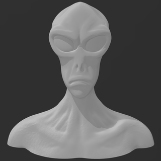 alien head bust ufo space extraterrestrial 3d print model - Mito3D