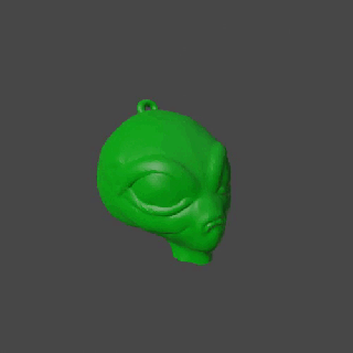 alieno testa portachiavi pendente orecchini 3d print model - Mito3D
