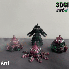 extraterrestre invasión articulado apilar girar juguete 3d print model - Mito3D