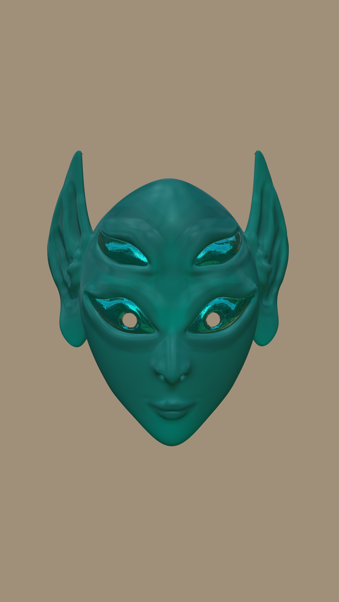 alieno maschera occhi verde extraterrestre invasione 3D print model - Mito3D