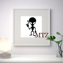 2d alien duvar heykel sanat 3d print model - Mito3D