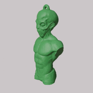 extraterrestre músculo llavero colgante pendiente arete 3d print model - Mito3D