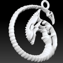 alien pendant jewelry keychain toy space scifi 3d print model - Mito3D