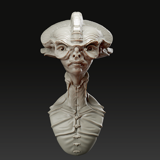 alien politician stl sculpture art toy collectible bust miniature 3d print model - Mito3D