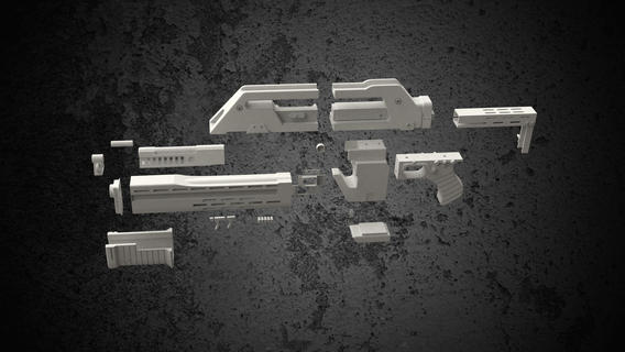 estrangeiro pulso rifle alienígenas 3d print model - Mito3D