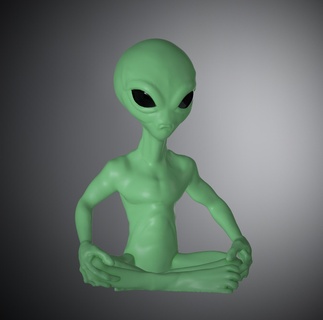 alien seated marcianito martian extraterrestrial 3d print model - Mito3D