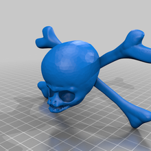 Außerirdischer Schädel gekreuzte Knochen Pirat 3d_printing 3d print model - Mito3D