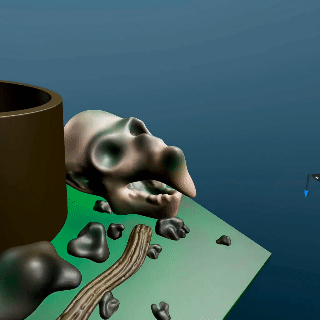 alieno cranio porta penna grazie casa morto ossatura titolare supporto matita vr pentola vaso In piedi 3d print model - Mito3D
