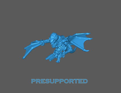alien space bugs - flying infantry bug Game 28 mm miniature tabletop wargame biomass hive mind swarm sci-fi presupported gargoyle 3d print model - Mito3D