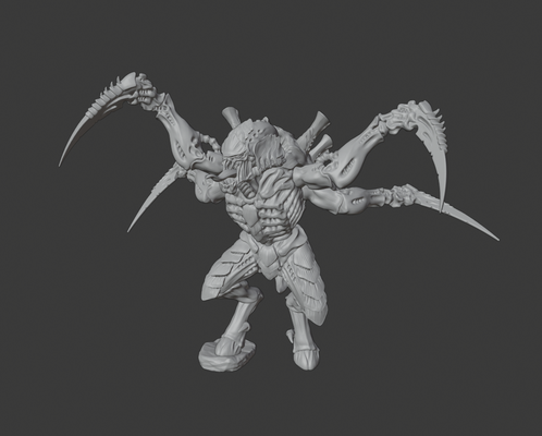 alien space bugs - screamer bug 28mm miniature tabletop wargame game biomass hive mind swarm sci-fi monster 3d print model - Mito3D