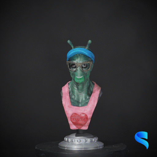 alien tourist bust 3 - kevin home decor ufo 3D print model - Mito3D