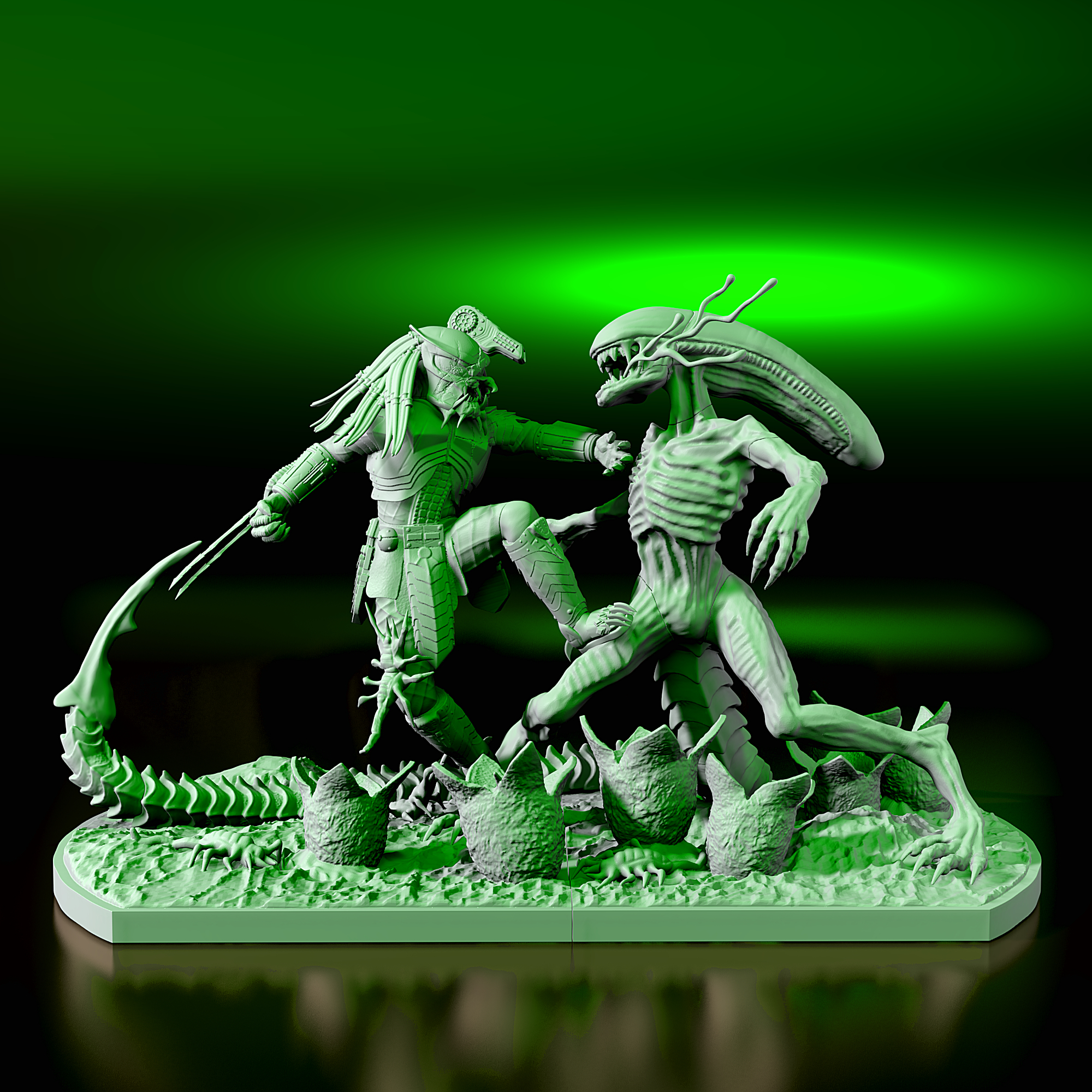alien vs predator Art creature science fiction extraterrestrial 3D print model - Mito3D