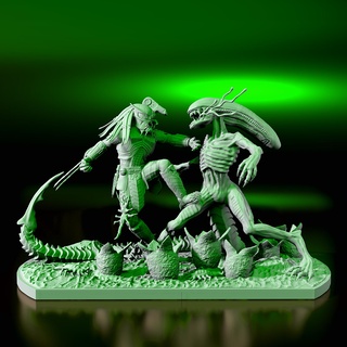 alien vs predator Art creature science fiction extraterrestrial 3d print model - Mito3D