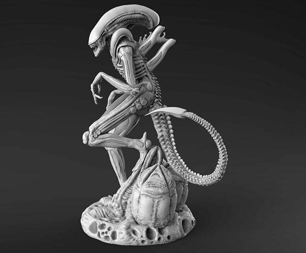 alieno xenomorfo 3d stampa creatura deviante scultura 3D print model - Mito3D