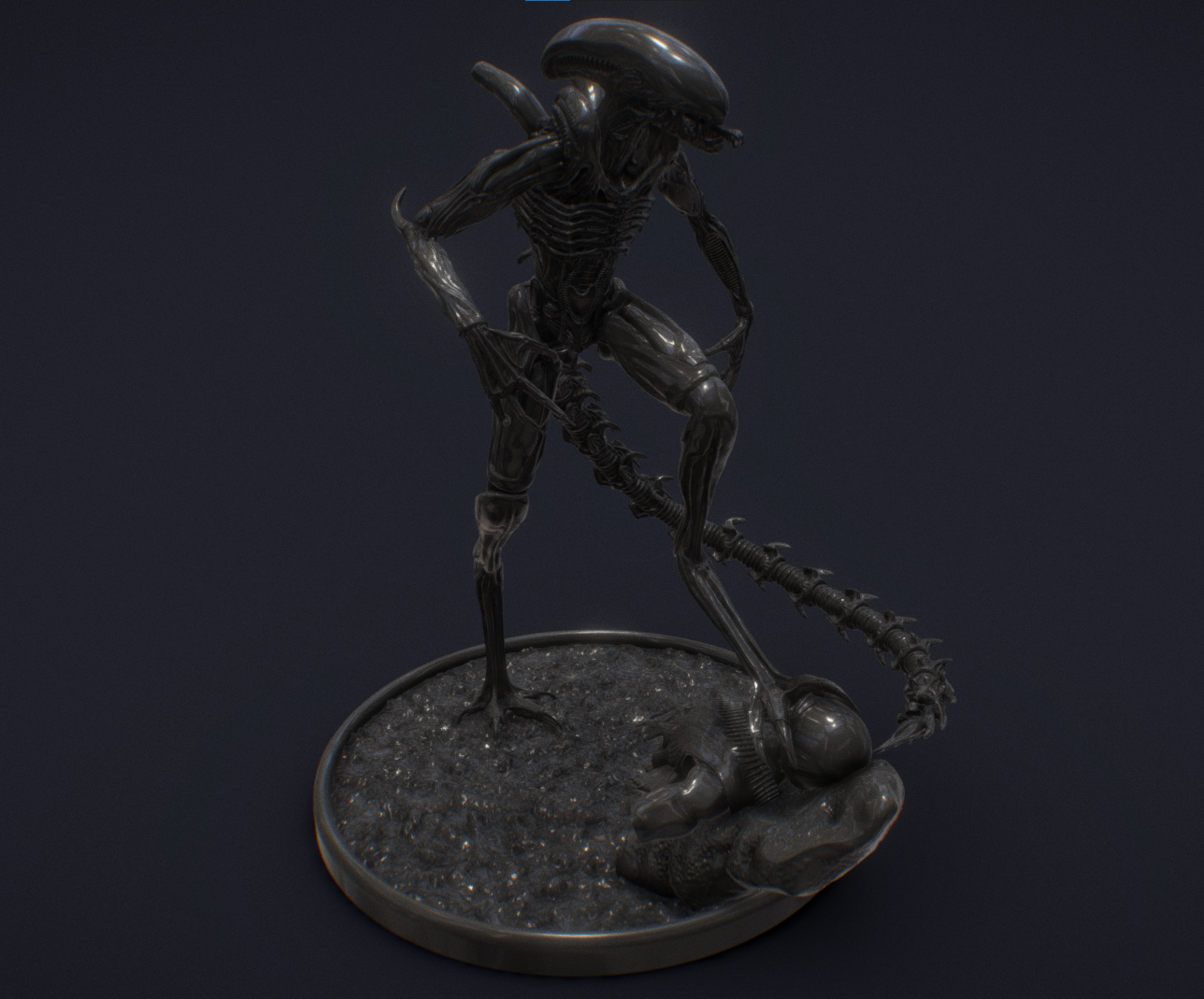 alieno xenomorfo fan art arte misura film predatore 3d obj stl 3D print model - Mito3D
