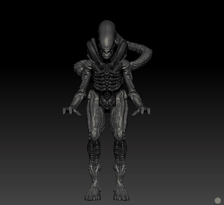 extraterrestre xénomorphe ancien style action figure 3 75 375 3d print model - Mito3D