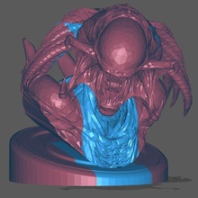 aliens bust 3d print model - Mito3D