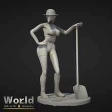 aline pierrat - plague doctor witchcraft & wizardry female girl human roleplay rpg sexy wizard women miniature wand witch roleplaying tabletop dnd teen role-playing pathfinder busty boobs 75mm grave medic healer burry 3d print model - Mito3D