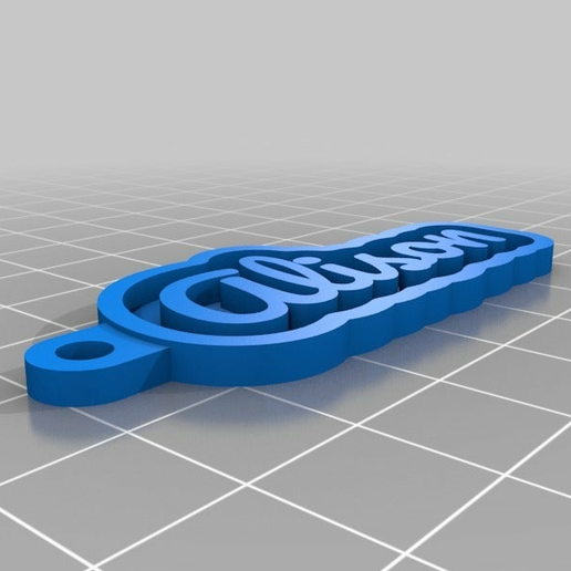 alison customized keychains 3D print model - Mito3D