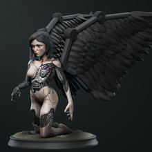 alita savaş melek Heykeli sanat gelecek cyberpunk cyborg kanatlar heykel kız robot ange alitabattleangel battleangel 3d print model - Mito3D