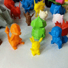 all low poly pok mon collection game pikachu cute low-poly pokemon 151 go ash lowpoly polygon faceted first generation set 3d print model - Mito3D