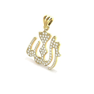 allah pingente pendente jóia joalheria disse brilhante pedras joias ouro impresion3d 3d print model - Mito3D