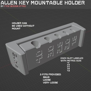 Allen anahtar monte edilebilir Kulp destek 3d print model - Mito3D