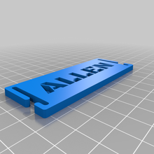 Allen etiket özelleştirilmiş sport_outdoors 3d print model - Mito3D