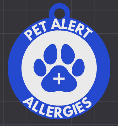 alergias cão etiqueta 3d print model - Mito3D
