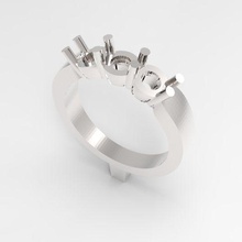 Alianza anillo 3 joya piedras 4mm 51 joyería gemas Arte circulo anillos oro fundición cera 3d print model - Mito3D